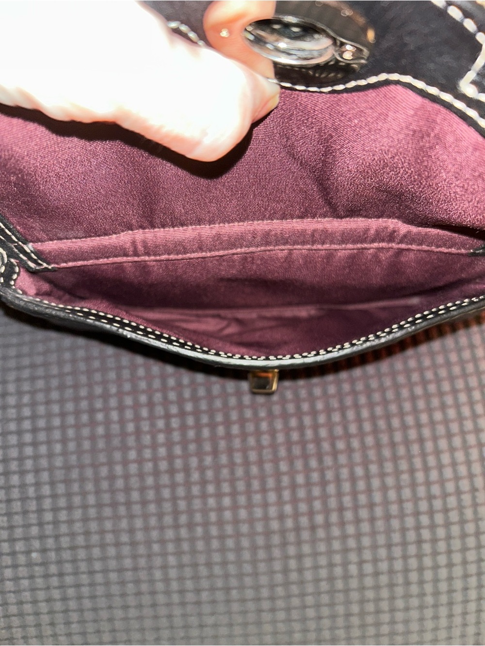 Coach Hampton Leather Satchel with Contrast Stitching- F13963 - Picture 9 of 12
